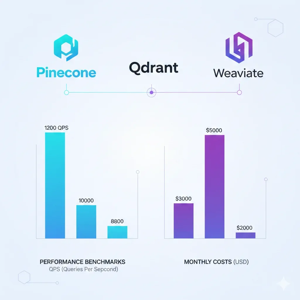 Vector Database Showdown 2025: Pinecone vs Qdrant vs Weaviate - Benchmarks Reales (50K Ops/Sec) | BCloud Consulting